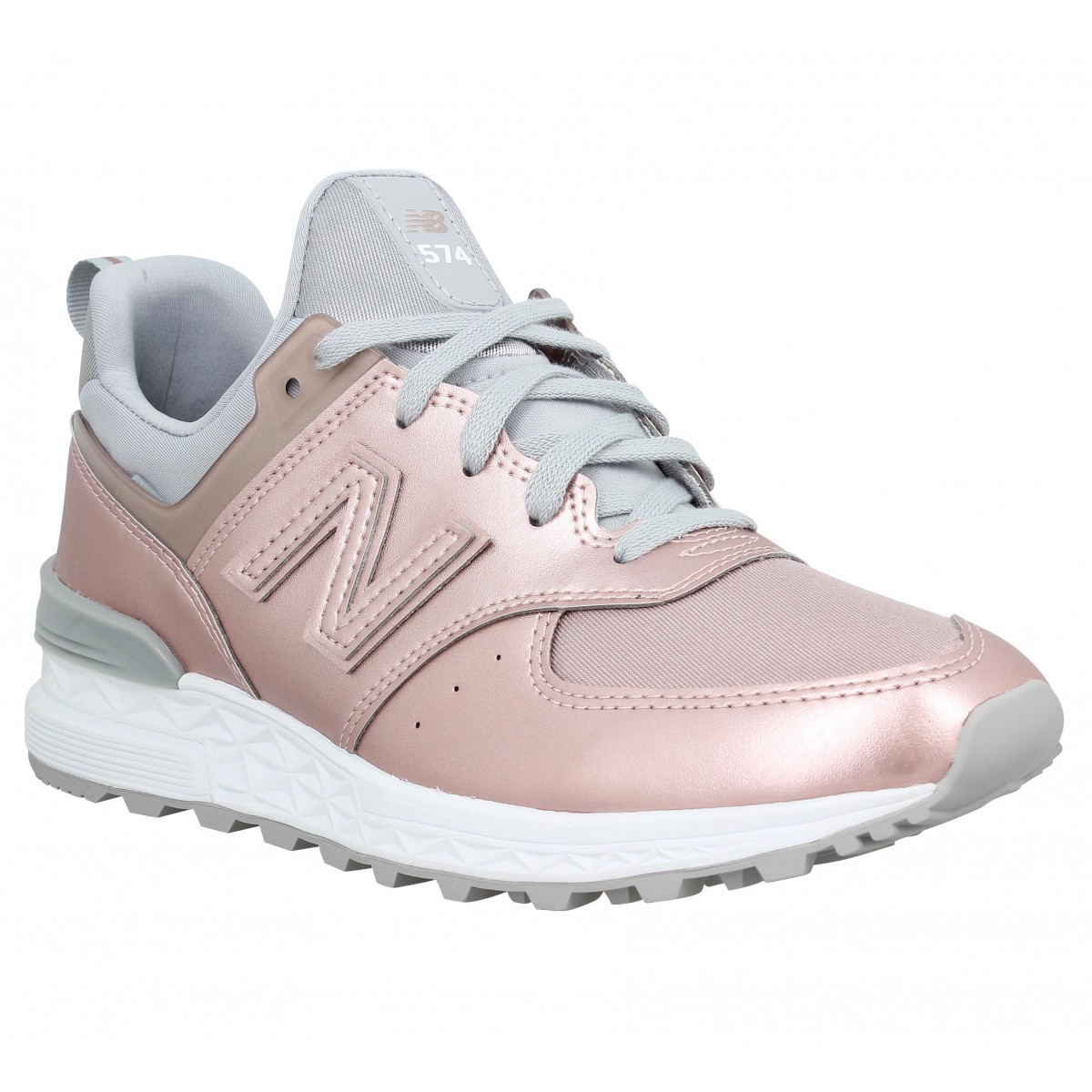 basket new balance femme gris et rose